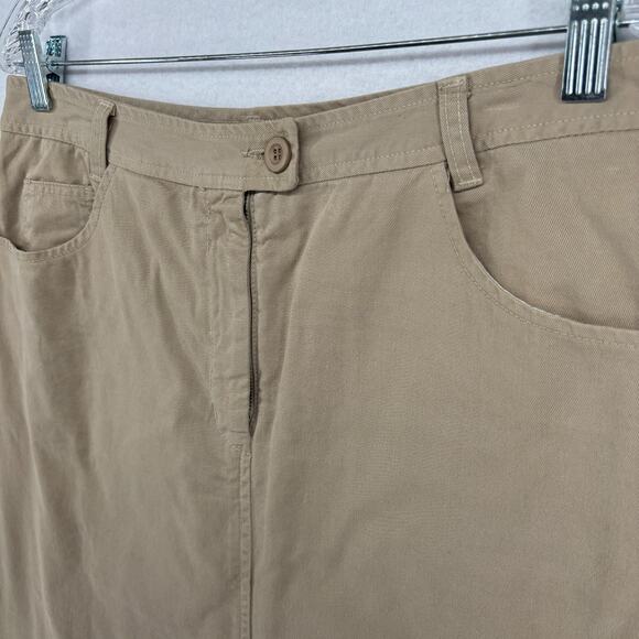 FOR JOSEPH Skirt 32 XXS Twill Pencil Straight Midi Utility 5 Pocket Beige Khaki - Picture 2 of 13